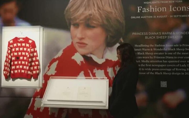 The renowned black sheep sweater worn by Princess Diana was recently sold at auction for a staggering $1.1 million